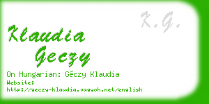 klaudia geczy business card